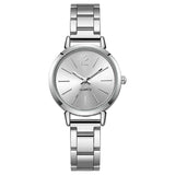 Montre femme élégante bracelet argenté cadran rond minimaliste Emakujitia