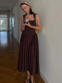 Robe Camisole Slim à Col Carré