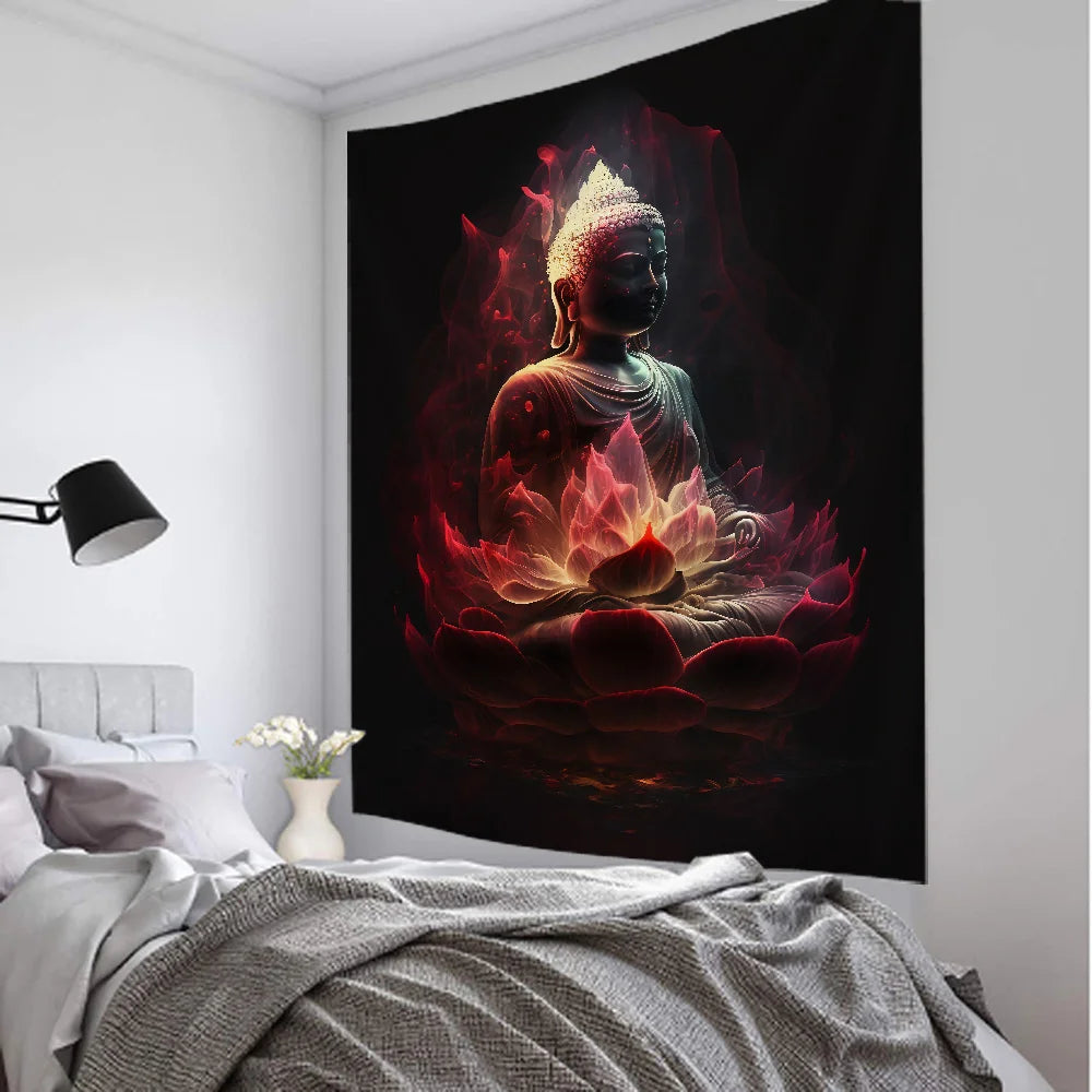 Tapis Mural Bouddha Indien Lotus