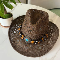 Chapeau Bohème en Paille pour Femme – Style Vintage Été et Plage