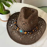 Chapeau Bohème en Paille pour Femme – Style Vintage Été et Plage