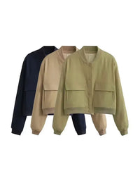 Veste Bomber Femme avec Poches Chic