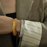 Bracelet jonc serpent en acier inoxydable de 8mm de largeur