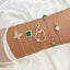 Conjunto de Pulseras con Piedra Cristal Verde