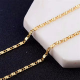 Détail du collier chaîne maille marine argent 925 doré