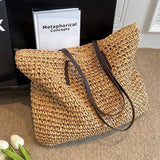 Sac à bandoulière en paille tressée pour femmes
