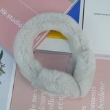Cache-Oreilles Femme Style Hiver en Fourrure Naturelle de Lapin Rex Doux