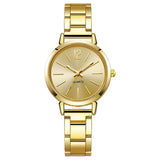 Montre femme élégante bracelet doré cadran rond simple Emakujitia