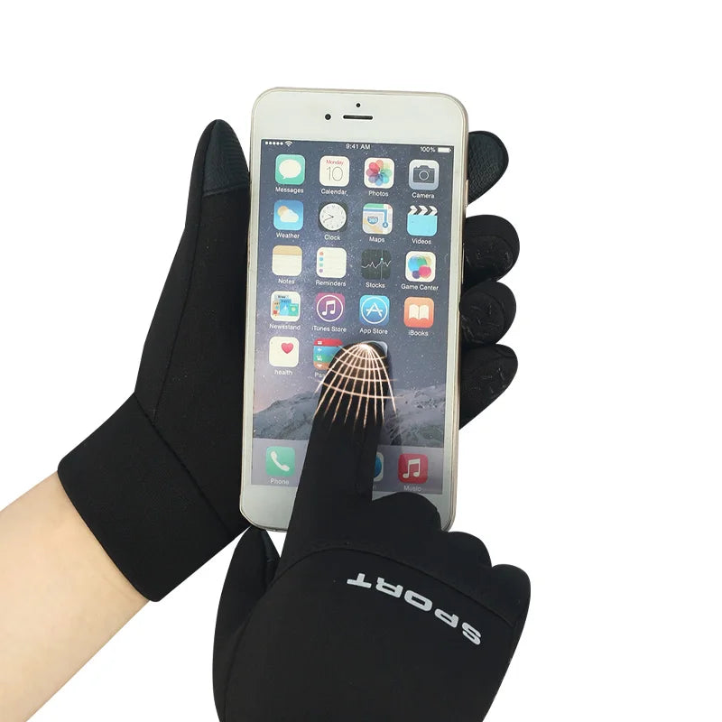 Gants de Sport Femme Longs Imperméables Polyester Antidérapants Extérieur