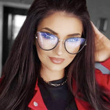 Metallic cat-eye anti-blue light glasses