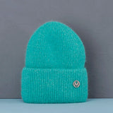 Bonnet Hiver Femme en Fourrure de Lapin Tricoté Chaud Style Minimaliste