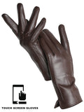 Gants Cuir Véritable Femme Hiver Fins Toucher Écran Doublure Velours Court