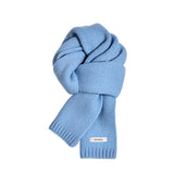 Écharpe Femme en Laine Mérinos Style Minimaliste Tricotée Unie Hiver Chaud