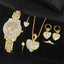 Set Bijoux Femme Doré Luxe : Montre & Cœurs Scintillants