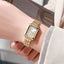 Montre Carrée Femme Luxe – Bracelet Métal Doré ou Argenté