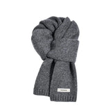 Écharpe Femme en Laine Mérinos Style Minimaliste Tricotée Unie Hiver Chaud