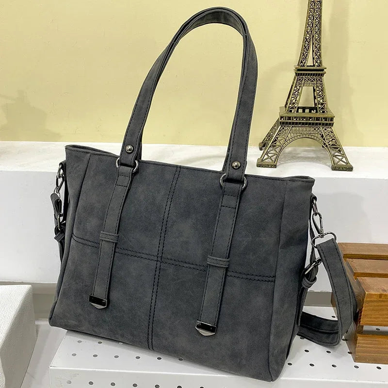 Large suede tote