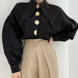 Chemise Blanche Élégante en Perles Col Pointu Femme