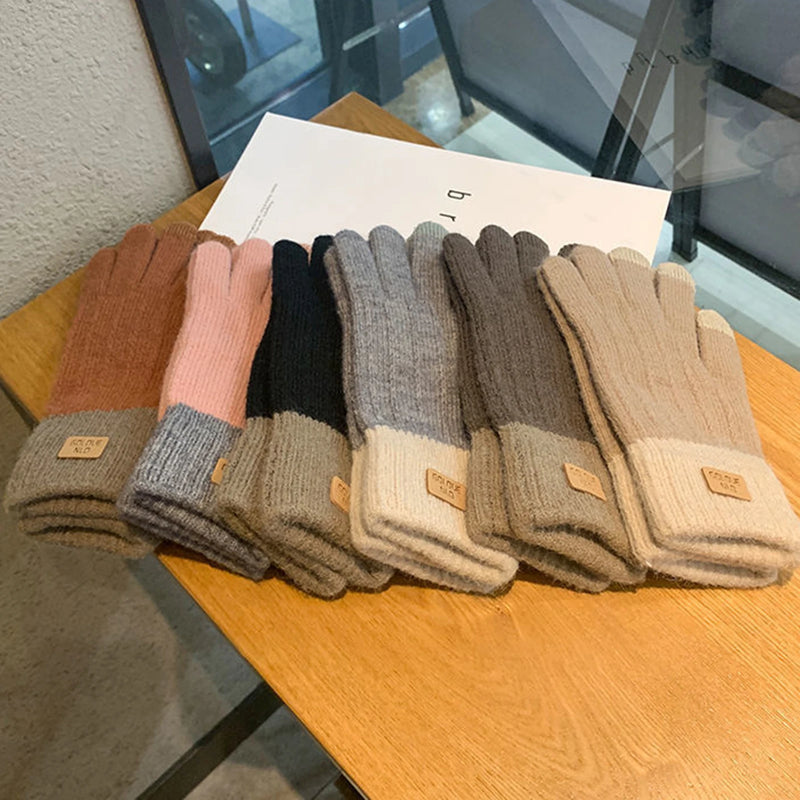 Gants Femme Tricotés Laine Cachemire Écran Tactile Intérieur Polaire Hiver