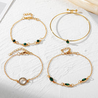 Lote de Pulseras con piedras de cristal verde