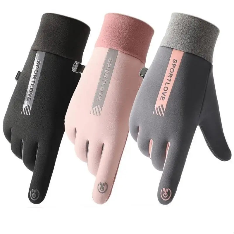 Gants Cyclisme Hiver Femme Thermiques Imperméables et Coupe-Vent Polyester