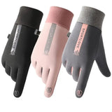 Gants Cyclisme Hiver Femme Thermiques Imperméables et Coupe-Vent Polyester
