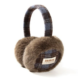 Cache-Oreilles Chaud Hiver Femme Motif Carreaux Fourrure Polyester Mode