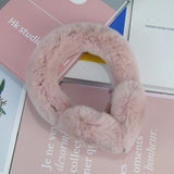 Cache-Oreilles Femme Style Hiver en Fourrure Naturelle de Lapin Rex Doux