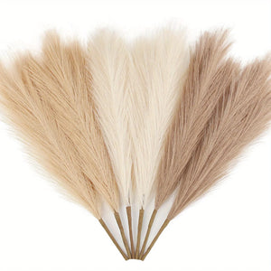 Lot de 6 Fleurs Artificielles Pampas en Soie pour Décoration Table