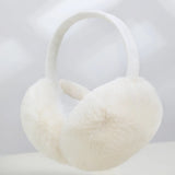 Cache-Oreilles Beige Femme Pliable Style Mode Fourrure Imitation Lapin Chaud