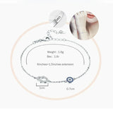 Bracelet en Argent Sterling avec Charms Hamsa et Œil Protecteur