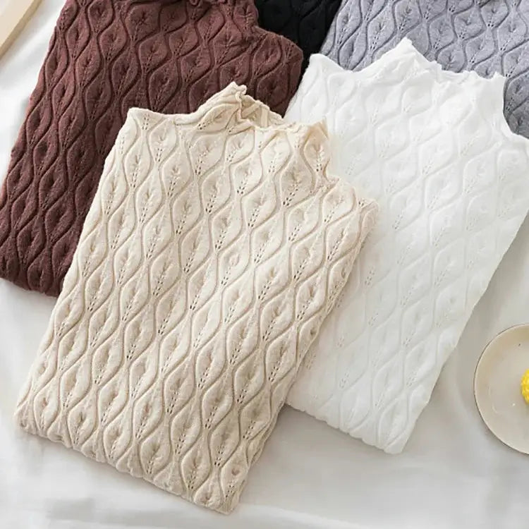 Pull en cachemire synthétique à col roulé pour femmes