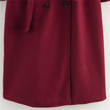Manteau Long Femme Laine Style Rétro Double Boutonnage Hiver