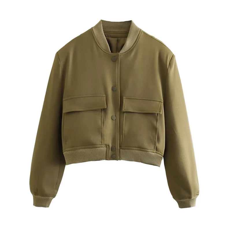 Veste Bomber Femme avec Poches Chic