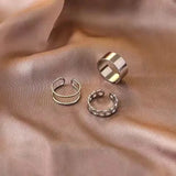 Stainless Steel Adjustable Ring Set