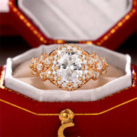 Luxurious gold-tone cubic zirconia wedding ring.
