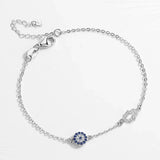 Bracelet en Argent Sterling avec Charms Hamsa et Œil Protecteur