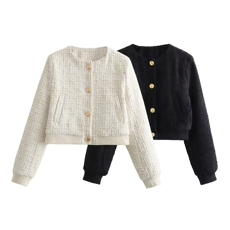 Veste en tweed courte pour femmes