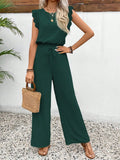 Ensemble Femme Été Haut Sans Manches Col O Pantalon Élastique
