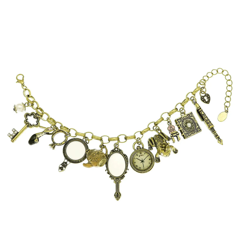 Pulsera vintage con medallas religiosas católicas