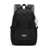 Black Large Nylon Multifunction School Backpack with Zipper Closure