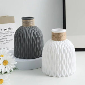 Vase Décoratif Imitation Porcelaine en Plastique Style Moderne