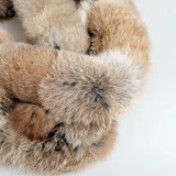 Écharpe Femme en Fourrure de Lapin Véritable Style Hiver avec Pompons Chauds