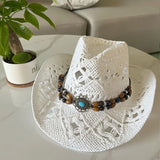 Chapeau Bohème en Paille pour Femme – Style Vintage Été et Plage