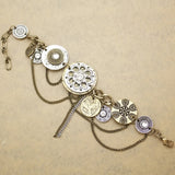 Bracelet Vintage avec Médailles Religieuses et Croix
