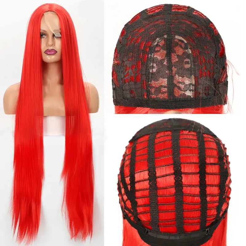 Perruque Élégante Longue Droite en Fibre Synthétique