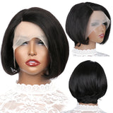 Perruque lace frontal courte en cheveux humains