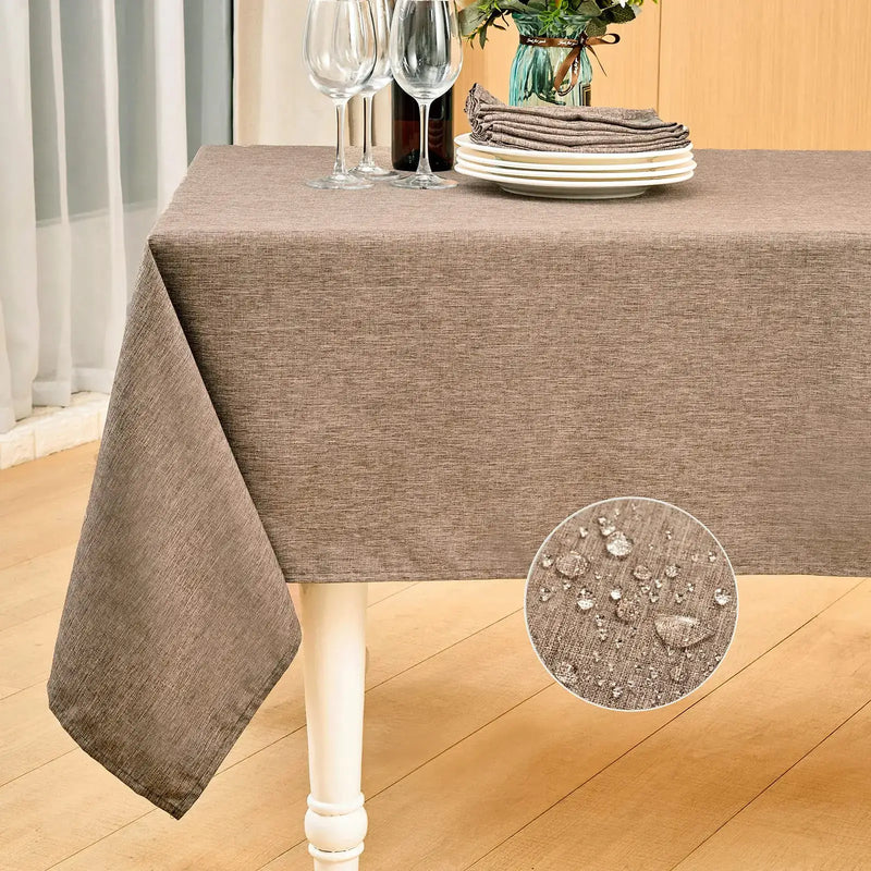 Waterproof Rectangular Cotton-Polyester Tablecloth