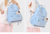 Girls' College Style Oxford Large Capacity Zippered Backpack