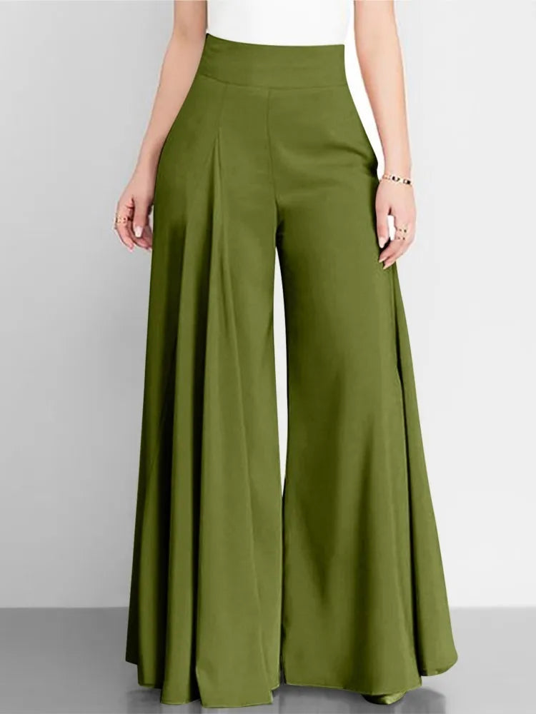 Pantalon Large Taille Haute Élégant pour Femme